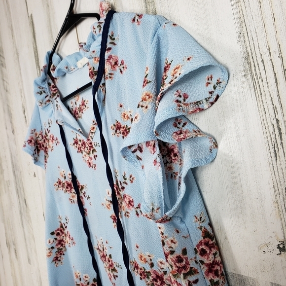 Tiffany and grey blue top size small petite - Picture 3 of 9